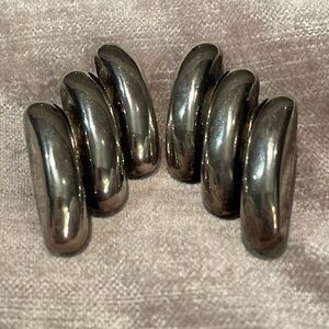 Ellen Designs Vintage 90’s Silver Modern Sculptural Earrings